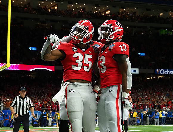 Georgia Bulldogs running back Brian Herrien (35), Georgia Bulldo