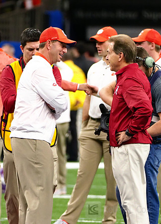 Clemson Tigers head coach Dabo Sweeney, Alabama Crimson Tide head coach Nick Saban