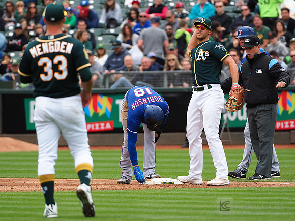 MLB: Texas Rangers at Oakland Athletics