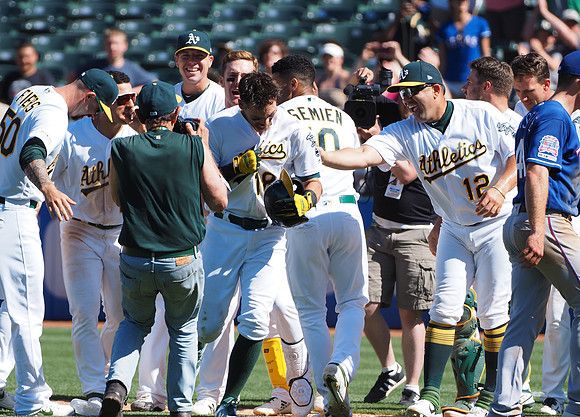 MLB: Texas Rangers at Oakland Athletics