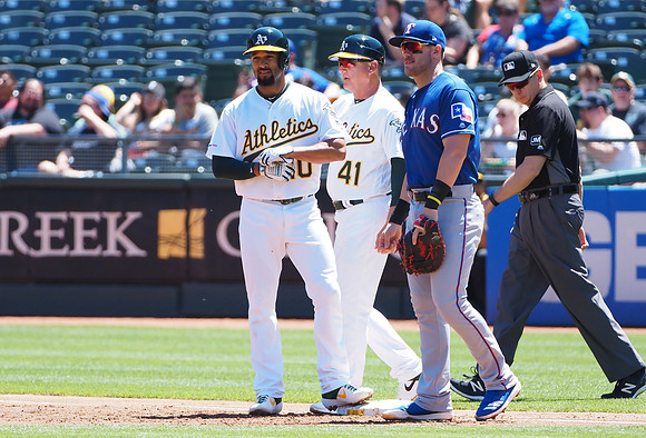 MLB: Texas Rangers at Oakland Athletics