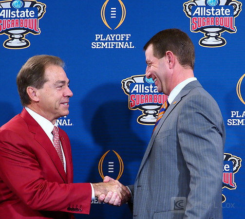 Clemson Tigers head coach Dabo Sweeney, Alabama Crimson Tide head coach Nick Saban
