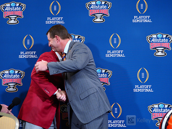 Clemson Tigers head coach Dabo Sweeney, Alabama Crimson Tide head coach Nick Saban