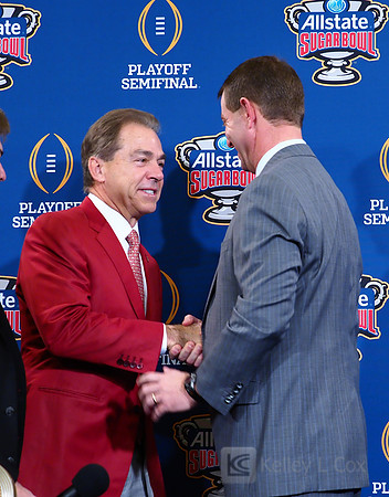 Clemson Tigers head coach Dabo Sweeney, Alabama Crimson Tide head coach Nick Saban