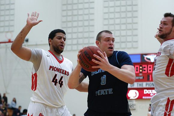 Cal State East Bay Pioneers center Darrick McIntosh (44)