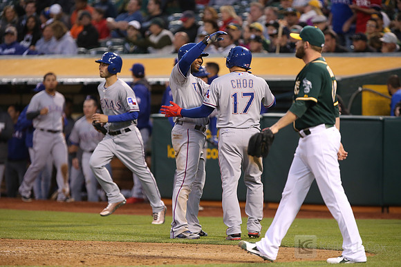 MLB: Texas Rangers at Oakland Athletics