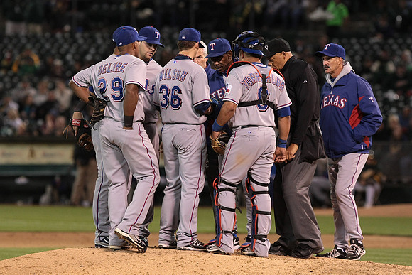 MLB: Texas Rangers at Oakland Athletics