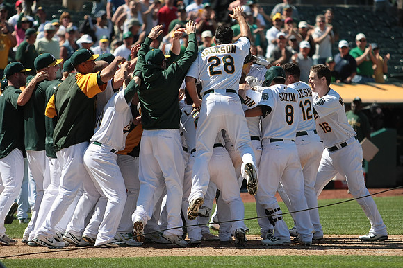 MLB: Texas Rangers at Oakland Athletics
