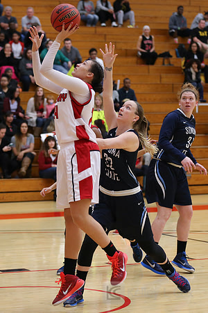 Cal State East Bay Pioneers post Remy Puou (24)