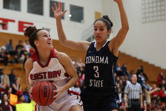 Cal State East Bay Pioneers guard Micah Walker (22)