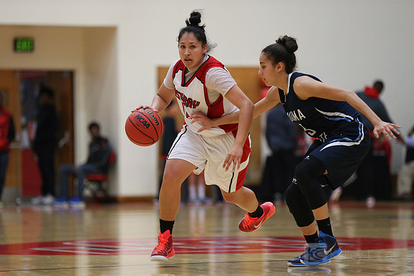 Cal State East Bay Pioneers guard Stephanie Lopez (12)