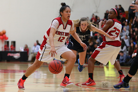 Cal State East Bay Pioneers guard Stephanie Lopez (12)
