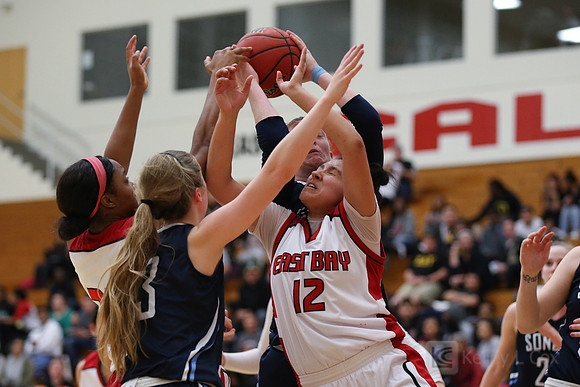 Cal State East Bay Pioneers guard Stephanie Lopez (12)